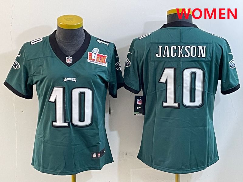 Women Philadelphia Eagles 10 Jackson Green Second generations 2025 Nike Vapor Limited NFL Jersey style 6